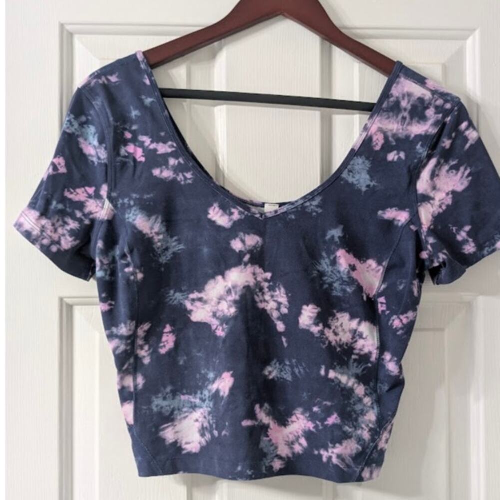 Lululemon Align T-Shirt Circulate Tie Dye Mineral Blue Multi Active Yoga Size 10